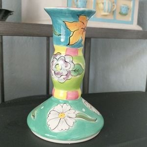 Whimsical Essex Fleurtations ceramic candlestick